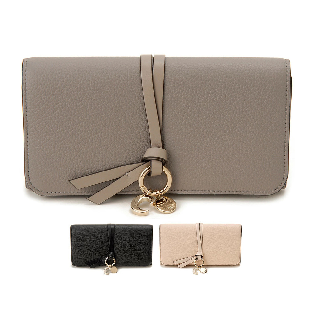 Chloe Long Wallet Gray Alphabet The Inner
